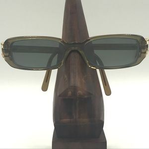 BURBERRY B 2013 RECTANGLE GREEN GOLD SUNGLASSES